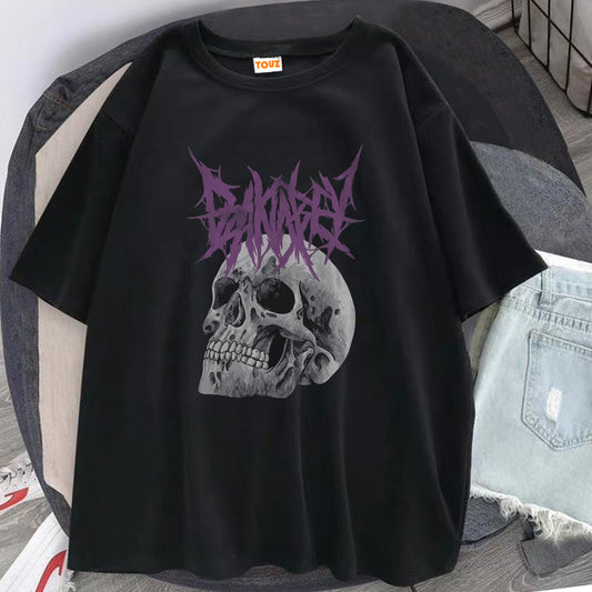 Deathless Skull Baskılı Siyah T-Shirt