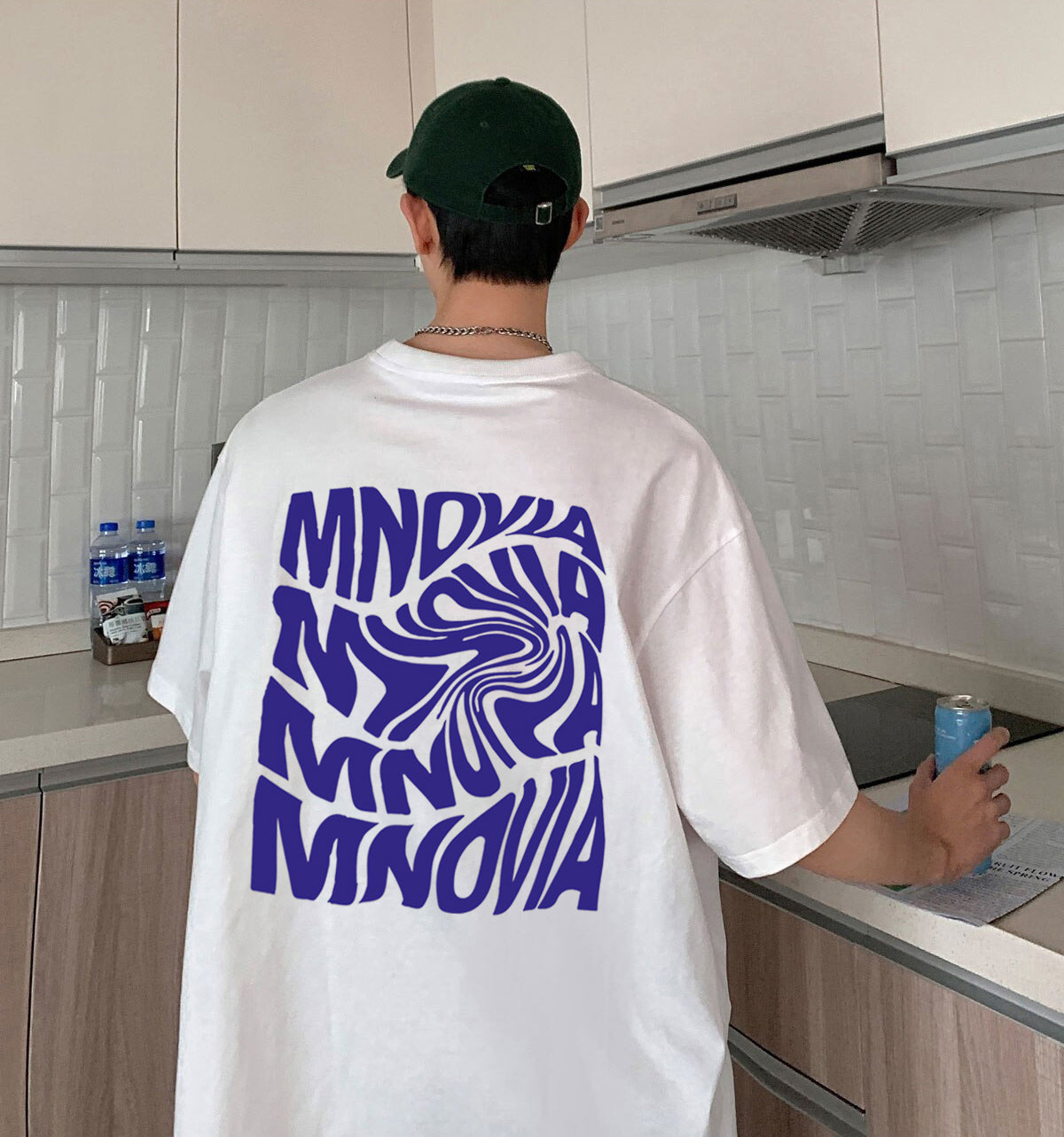 MNOVIA Baskılı Beyaz T-Shirt