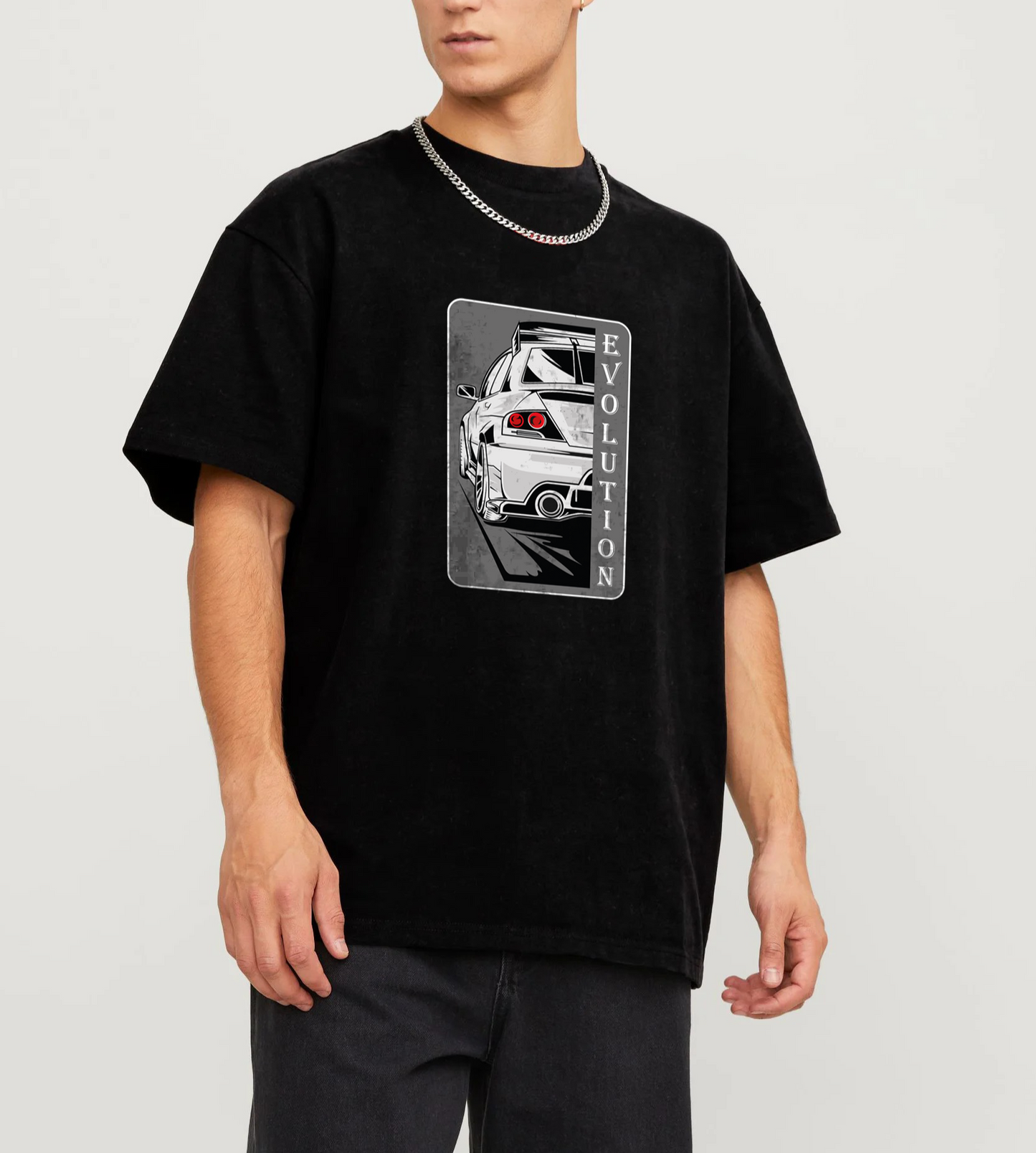 EVO Baskılı Siyah T-Shirt