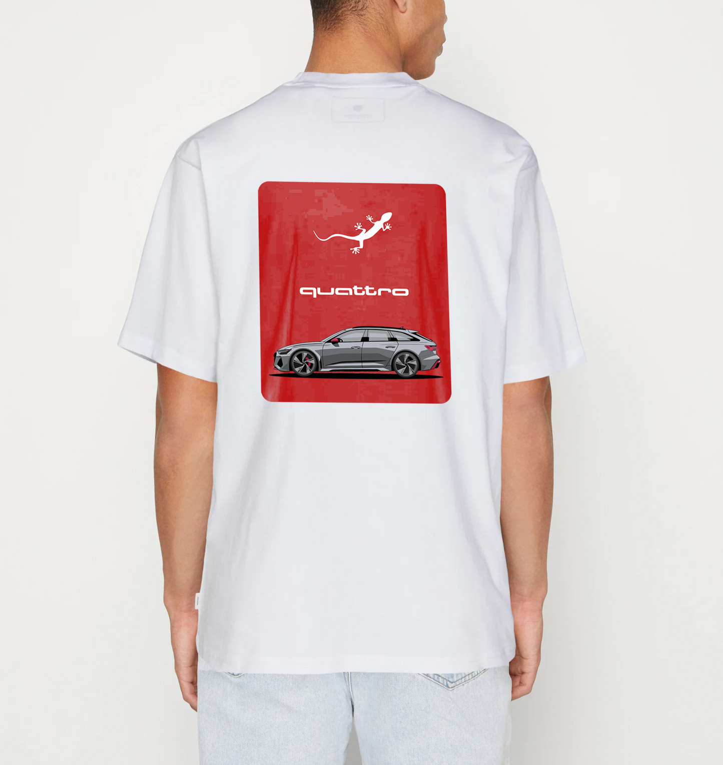 RS6 Baskılı Beyaz T-Shirt