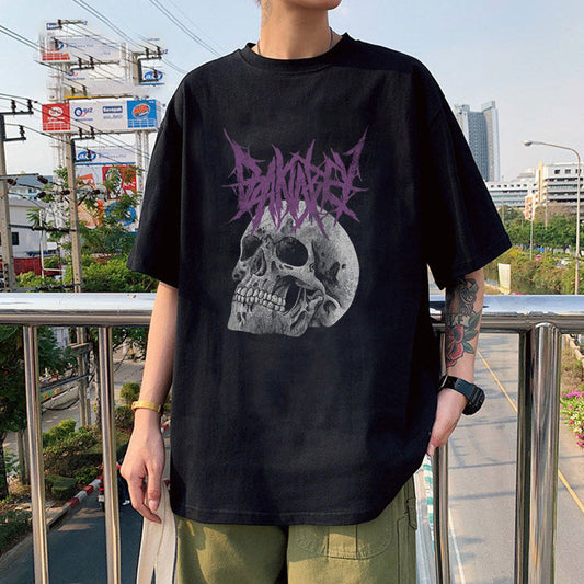 Deathless Skull Baskılı Siyah T-Shirt