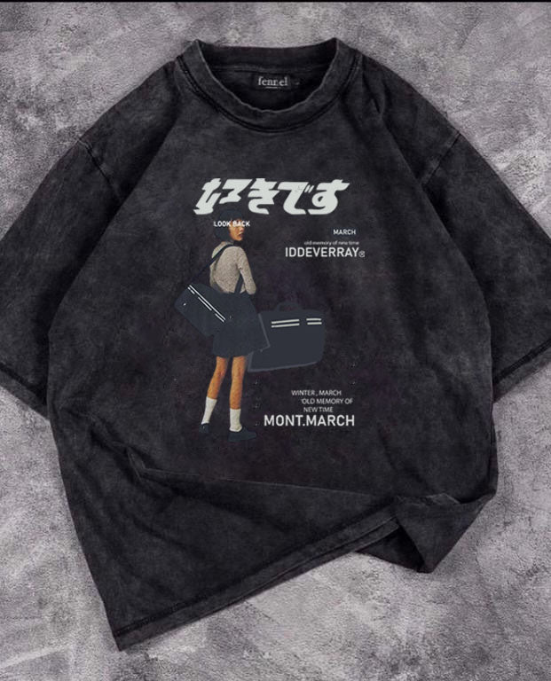 March Iddeverray Baskılı Yıkamalı T-Shirt