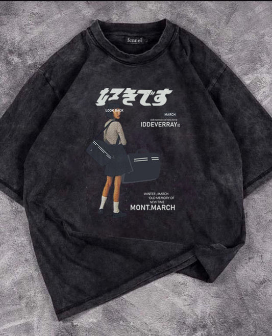 March Iddeverray Baskılı Yıkamalı T-Shirt