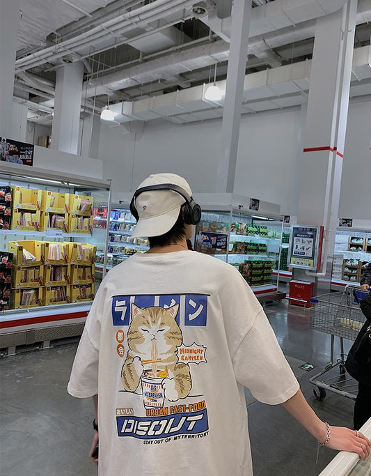 Priatinker Cat Baskılı Beyaz T-Shirt