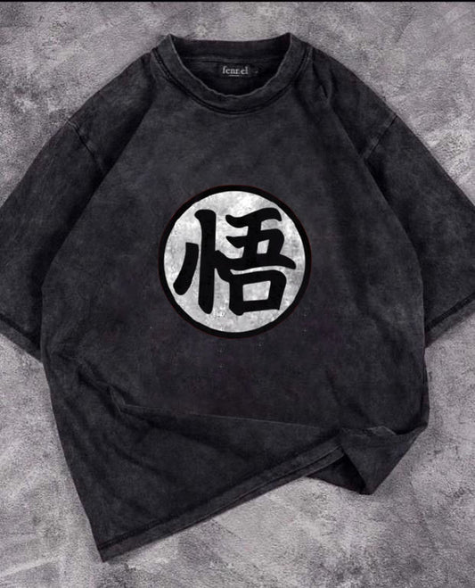 Dragon Ball Baskılı Yıkamalı T-Shirt